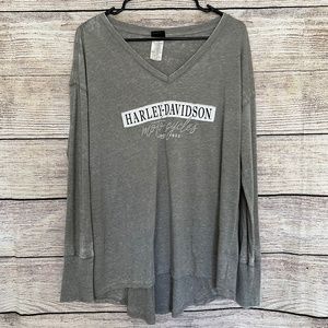 Harley Davidson of Tampa Florida Women's Size XL Grey Long Sleeve Top